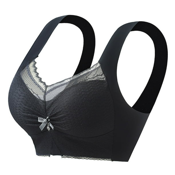 Brasier sin Varillas Mujer Tela de Mantequilla Sujetador de Copa Fija sin Aro de Acero con Espalda de Encaje para Mujer, conjunto de Chaleco con Fruncido y Caída Extra Grande