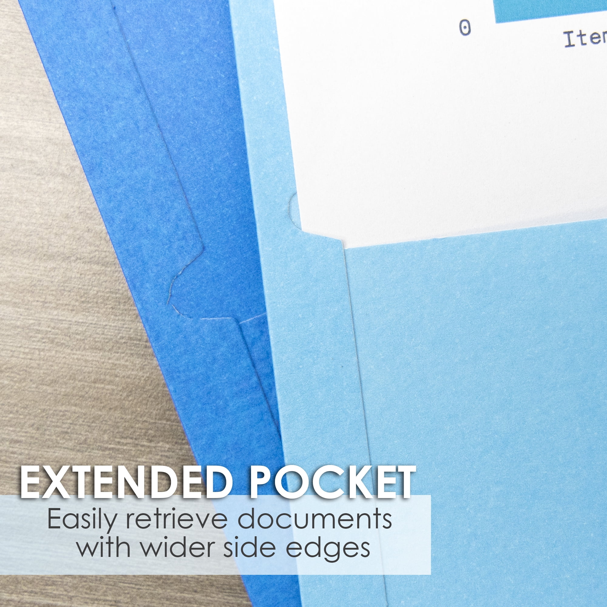 BAZIC 2 Pockets Paper Folder, Premium Leatherette Portfolio, 25-Count