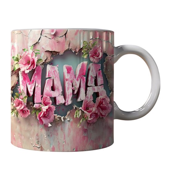 PATLOLLAV Ceramic Coffee Mug, 3D Creative Flower Butterfly Mother Space Design Tea Cup with Porcelain,Best Birthday Gifts For Women Wife Grandmother Friends Mothers Day ,12oz,Microwave Safe