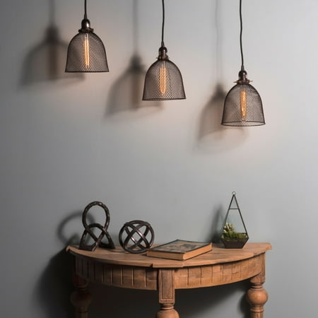 Rustic State Mesh Cage Pendant Lamp Metal Black 15 Toggle Switch Rustic State Mesh Cage Pendant Lamp Metal Black 15 Toggle Switch Fabric Cord With 30