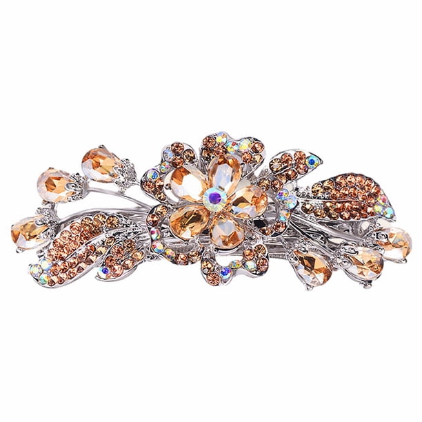 Vintage Rhinestone Wedding Hair Clip Crystal Cz Hair Barrettes Purple Crystal Barrette Cz Hairclip Decorative Headwear Crystal Wedding Headpieces