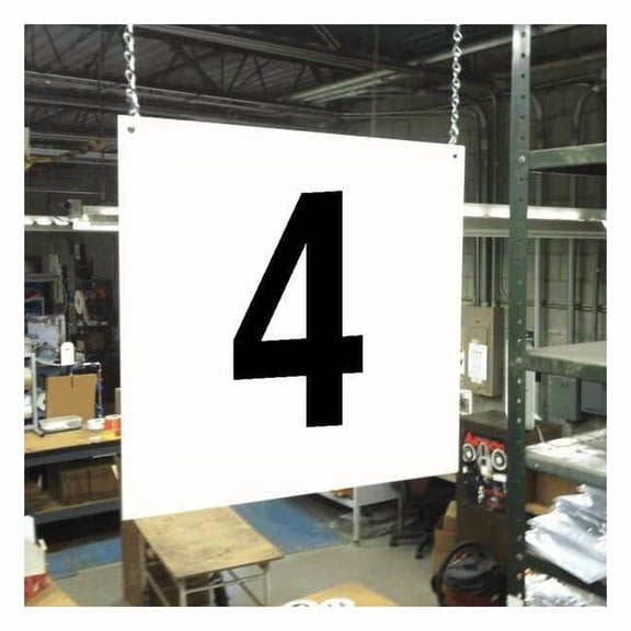 Hanging Aisle Sign, 12 in Height, 12 in Width, PVC Board HPS-FS1212-4