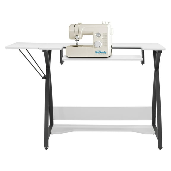 Sew Ready Comet Sewing Table Folding Top Adjustable Platfomr Black/White