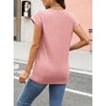 thumbnail image 5 of Womens Tops Casual Dressy Basic T Shirts Loose Fit Crewneck Cap Sleeve Tee Summer Outfits 2024, 5 of 6