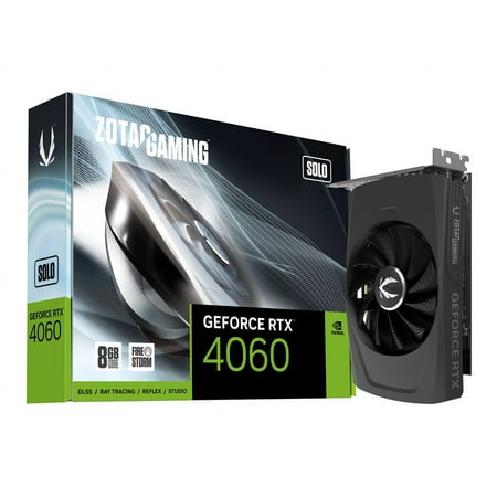 ZOTAC GAMING GeForce RTX 4060 8GB Solo DLSS 3 8GB GDDR6 128-bit 17 Gbps PCIE 4.0 Super Compact Gaming Graphics Card, ZT-D40600G-10L