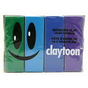 Van Aken International - Claytoon - Non-Hardening Modeling Clay - VA18158 - Cool - Green, Turquoise, Blue, Violet - 1 Pound Set (4-1/4 Pound Bars) - claymation, Gluten-Free, Non-Toxic