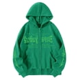 thumbnail image 1 of Bmisegm Femmes Mode à Imprimé de Lettres Chandails à Capuchon Amples Style Oversize Gothique Hop Chandails à Manches Longues Chandails Décontractés pour Femmes Vert G, 1 of 4