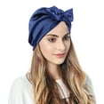 thumbnail image 2 of Charmgo Baseball Cap Clearance, Women Muslim Turban Hatbow Hair Bonnet Head Scarf Wrap Cover Trucker Hat, Top Hats for Women Navy, 2 of 4
