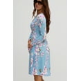 thumbnail image 6 of DEVOPS Women's Casual Long Sleeve Empire Waist Loose Dress with Pockets (X-Small, Flower Light Blue), 6 of 6
