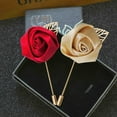 thumbnail image 3 of HAOSHICS 12Pcs Artificial Rose Flower Pins, Groom Suit Lapel Pin Flower Buttons, Men's Suit Corsages for Wedding, Party, Anniversary, Stage Performance Costume Decoration, 3 of 6