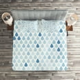 thumbnail image 2 of Ambesonne Blue Quilted Coverlet 3 Pcs, Raindrops White Navy, Queen Size, Pale Blue, 2 of 2