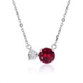 thumbnail image 1 of Collar con colgante único JeenMata de piedra natal de enero granate rojo y circonita cúbica en baño de oro blanco sobre plata esterlina, 1 of 5