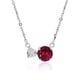 thumbnail image 1 of Collar con colgante único JeenMata de piedra natal de enero granate rojo y circonita cúbica en baño de oro blanco sobre plata esterlina, 1 of 5