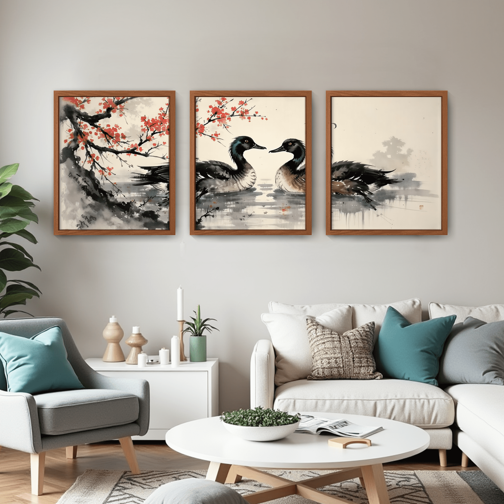 MAYEERTY Modern Abstract Wall Art Painting, Living Room Decor, Brown MDF Frame, 7.87"x9.84"