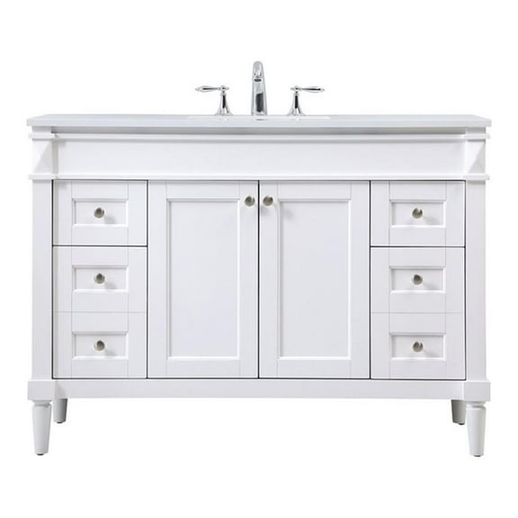 Elegant Decor Bennett 48" Aluminum MDF Single Bathroom Vanity in White