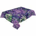thumbnail image 2 of Purple Green Flowers Tablecloth Rectangle Table Cloth 60x102 , Waterproof Tablecloth Outdoor Table Cloth, Watercolor Vintage Botanical Washable Table Cover for Kitchen Dining Party, 2 of 8
