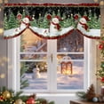 thumbnail image 6 of Christmas Snowman Tie Up Valances Curtain, Xmas Tree Forest Snowflake Wood Red Black Adjustable Rod Pocket Short Window Treatment Tie Up Curtains Valances for Kitchen Living Room Bathroom 54x18 In, 6 of 9