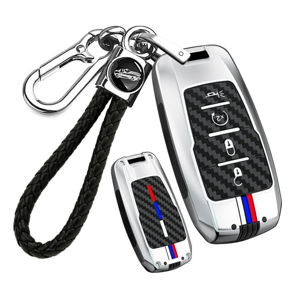 4-Button Car Key Cover Fit for Dodge Ram 1500 2500 3500 4500 5500 2019 2020 2021 2022 2023 2024 Key Fob Shell with Luminous Strips Glows in The Dark