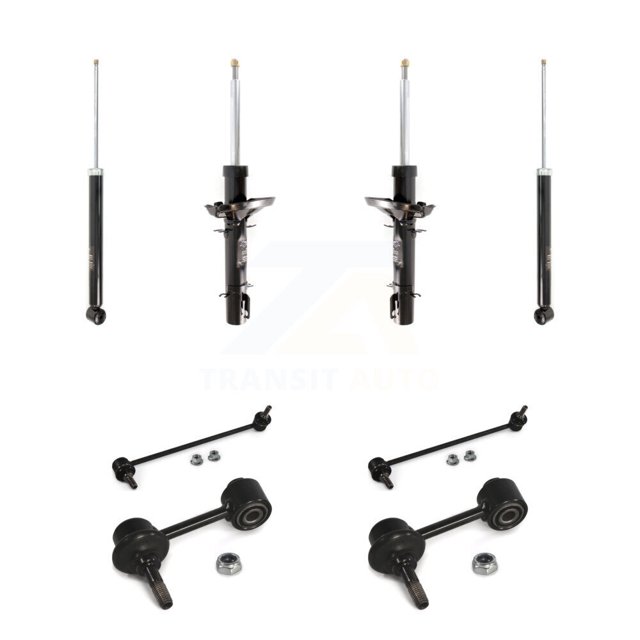 Transit Auto Front Rear Suspension Strut Shock & TQ sway Bar Link Kit for Car Volkswagen Jetta Generation IV - Left Right Side (Driver Passenger) KSS-108201
