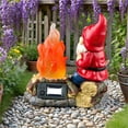 thumbnail image 5 of Garden Gnome Statue with Campfire and Squirrel Figurine for Outdoor Patio Lawn Yard Decoration Resin Ornament, 5 of 5