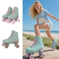 thumbnail image 2 of GAMBE Roller Skate, Adult Teen Classic Fashion Roller Skates with Light up Wheels,Light Green,Women 8.5/Men 7.5, 2 of 9