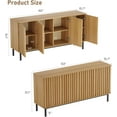 thumbnail image 2 of Freestanding Wooden Sideboard Cabinet – Buffet Storage with Fluted Doors and Adjustable Shelf, Multi-Use Storage for Dining Room, Kitchen, or Coffee Bar, 2 of 7