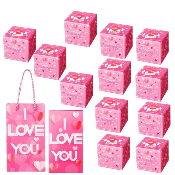 I Love You Surprise Jump Box Gift Set, Foldable Pop-Up Red Envelopes With 'I Love You' Message For Valentine's Day Christmas Birthdays Parties, 12 Jump Boxes   Gift Box   Gift