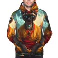 thumbnail image 2 of Bingfone Moonlit Hairless Cat Monk Men's Drawstring Hoodie Long Sleeve Pocket Sweatshirts-3X-Large, 2 of 6