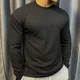 thumbnail image 2 of Camiseta holgada unicolor para hombre, ropa para correr, gimnasio, con citas coreanas, otoño, original, poliéster, oferta, 2 of 5