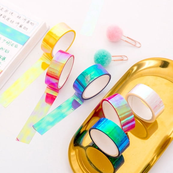 Dreamyjuly Cool Color Gradient Notebook Decoration Waterproof Tape Blueplastic