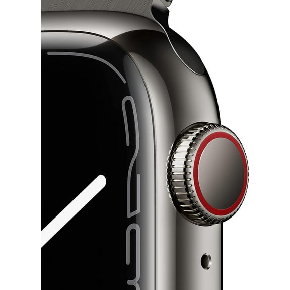 Restored Apple Watch Series 7 GPS Cellular, 41mm Graphite Stainless Steel Case with Graphite Milanese Loop (Refurbished)