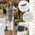 thumbnail image 6 of Chririnla Couples Outfits His and Her Matching Sets Tribal Geometric Print Long Sleeve Dress Shirts and Bodycon Dress for Men Women Matching Outfits Couple Hawaii Luau Party Outfit, 6 of 6