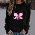 thumbnail image 2 of Luxalzxs Sweatshirt for Women Loose Fit Casual Long Sleeve Crewneck Sweatshirts Pullover Tops Breast Cancer Pink Ribbon Print Blouses, 2 of 4