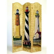 Wayborn Hand Painted Light House Room Divider Multi-color