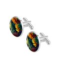thumbnail image 2 of Tropical Plants Elegant Men's Stainless Steel Cufflinks Set for Formal Attire + Corporate Events, 2 of 6