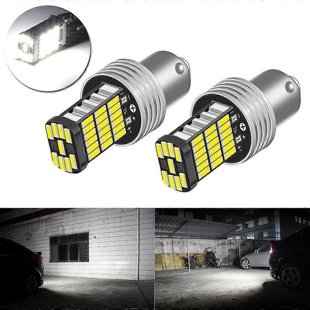 2Pcs 12V LED Reversing Lights Fog Light Turn Signal Brake Lamp P21W BA15S 1156 7506 Xenon White 6500K 4014 SMD 45 PCS LED Chips