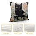 thumbnail image 4 of HENGT  Cat Lovers Gift，Cherokee Rose and Black Cat Pillow Covers Hallowmas Thanksgiving Farmhouse Outdoor Cat Lovers Room Throw Pillowcase Flannel Sofa Couch Decorative Cushion Case, 4 of 5