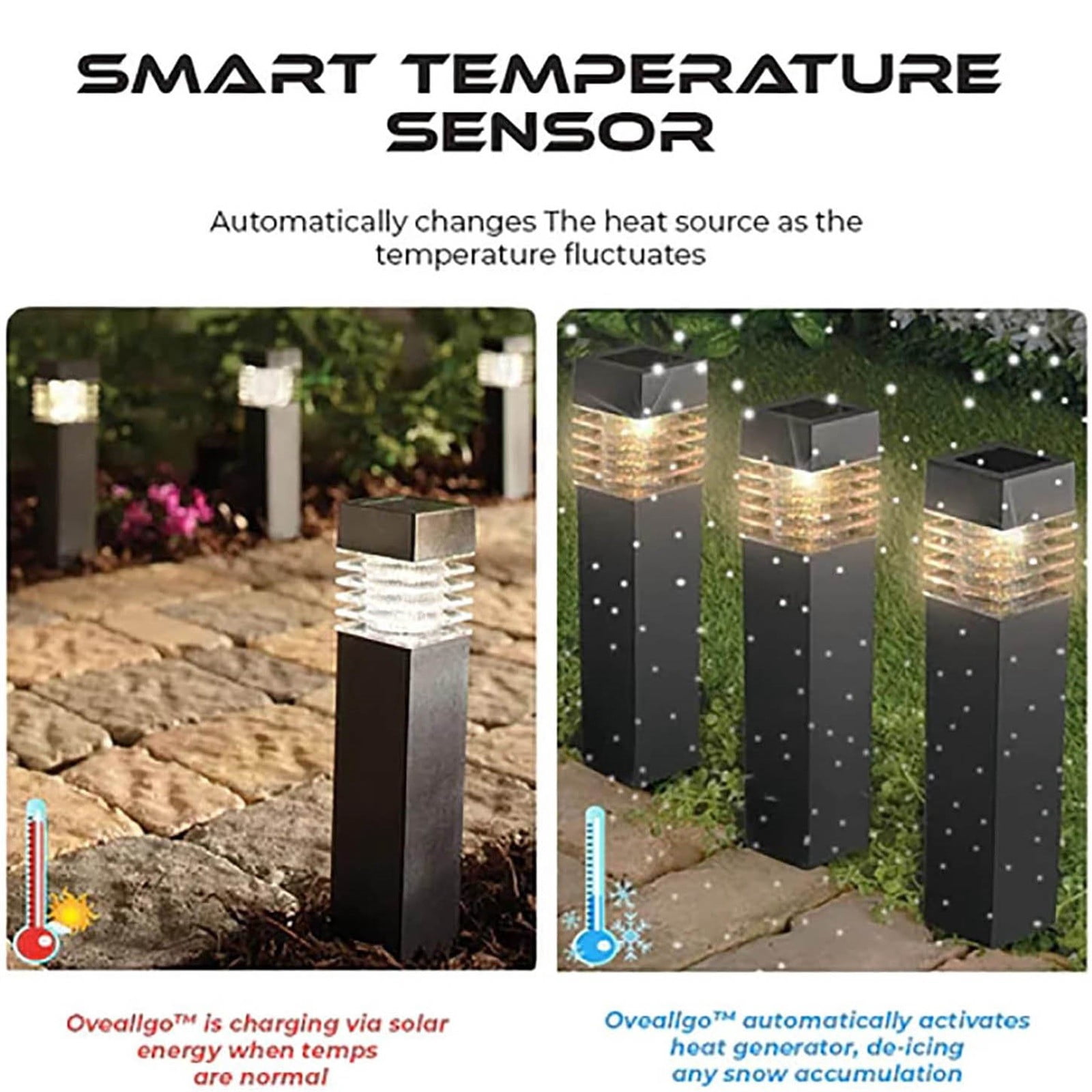 Solar Pathway Lights Outdoor - 4 Pack Upgraded Waterproof LED Solar Garden Lights for Patio, Yard, Walkway, and Driveway Decor, Energy-Efficient Landscape Lighting