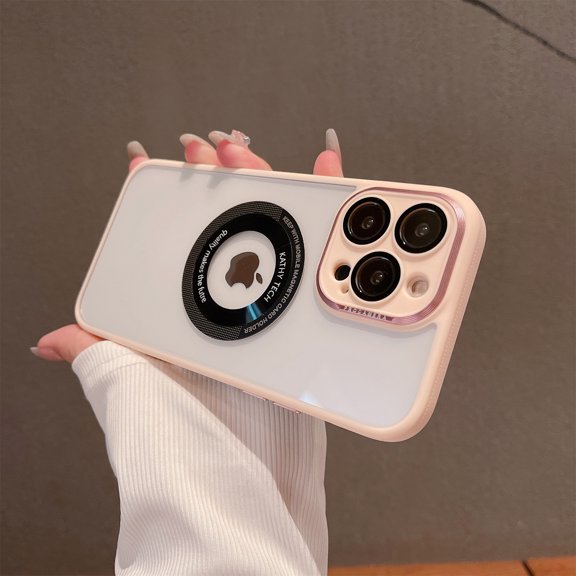 Jiahe Cover for iPhone 12 Pro, Compatible with MagSafe Case,Slim Lightweight Anti-Scratch Shockproof Soft TPU Camera Lens Protector Acrylic Transparent Back Cover, pink