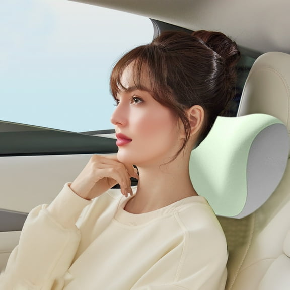 Oreiller d'Appui-tête pour Voiture / Coussin de Soutien Lombaire pour la Conduite / Soulagement des Douleurs au Cou et au Dos / Tissu Floqué / Confort pour le Voyage et les Déplacements / Accessoire de Siège Auto pour Longs Trajets