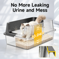 thumbnail image 3 of Black-1Pack XL Open Top Stainless Steel Cat Litter Box With High Sides, 3 of 8