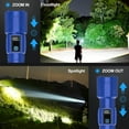 thumbnail image 5 of Rechargeable Flashlights High Lumens - Super Bright LED Tactical Flash Light, Powerful Waterproof Handheld USB C Flashlight for Camping,Emergencies,Home,5 Modes,Zoomable (1, Blue), 5 of 12