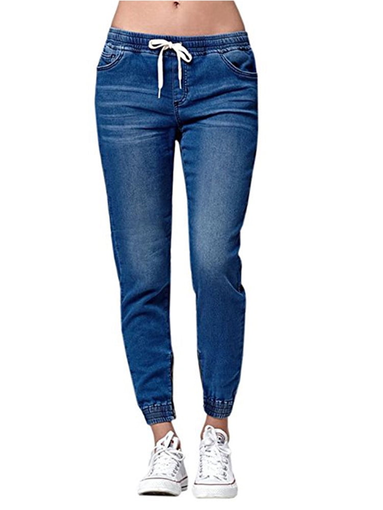 SySea Low Waist Elastic Women Casual Jeans Jogger Pencil Pants Long ...
