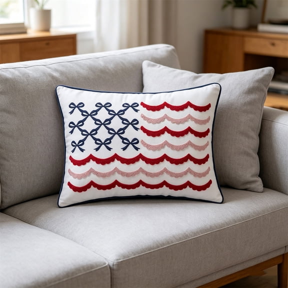 Tepsmf Independence Day Printed Pillow Cover Patriotic Decorative Pillowcase for Sofa Home Living Room Decoration and Summer Holiday Throw Pillow