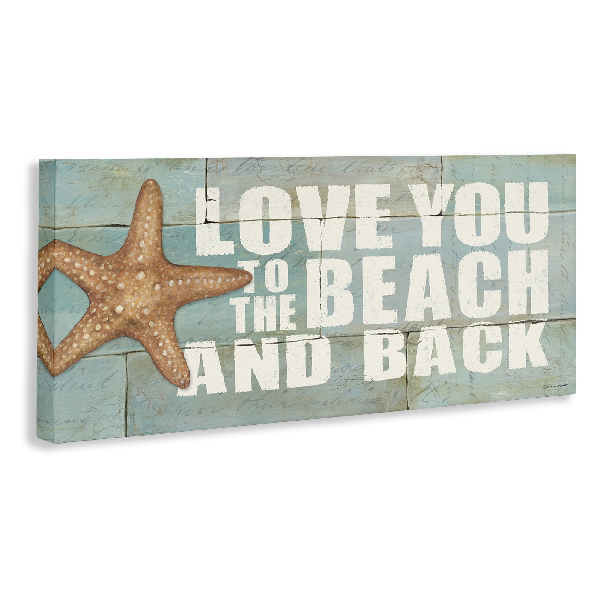 Stupell Industries Beach & Back on Bricks Animals & Insects Painting Gallery Wrapped Canvas Art Print Wall Art, 40 x 17