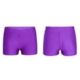 thumbnail image 3 of Raenseen Kids Girls V-Front Waistband Shorts Breathable Stretchy Bike Shorts Sports Ballet Dance Purple 10, 3 of 9