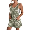 thumbnail image 2 of Aueoeo Women's Casual Rompers Sleeveless Jumpsuits Loose Graphic Printed Strap Shorts Trendy Overalls With Pockets, 2 of 5