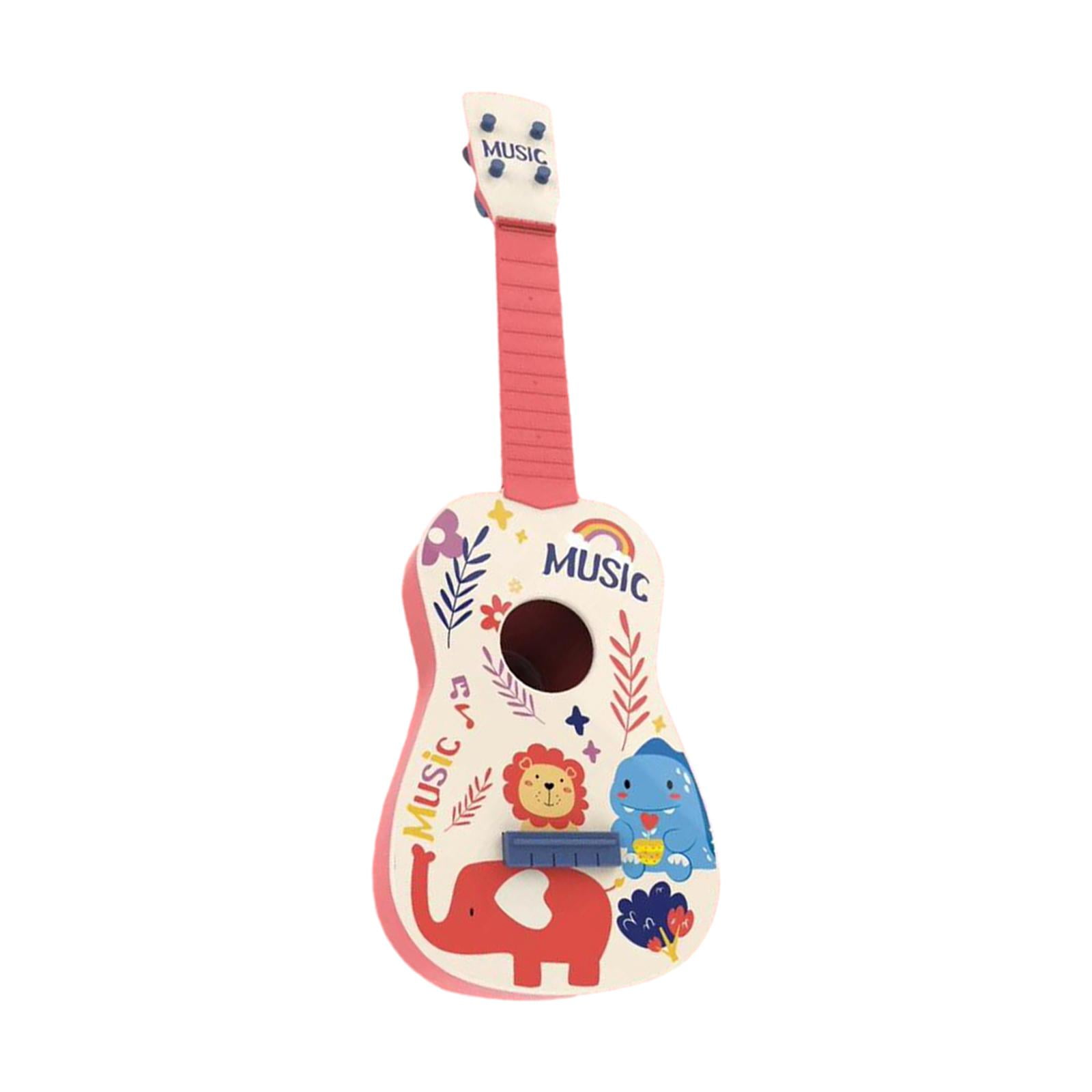 Rushawy Kids Toy Ukulele Beginner Preschool Compact Size Developmental Baby Toys for New pink