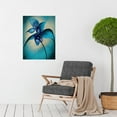 thumbnail image 2 of Abstract Blue Orchid Floral Modern Large Wall Art Poster Print Thick Paper 18X24 Inch, 2 of 4
