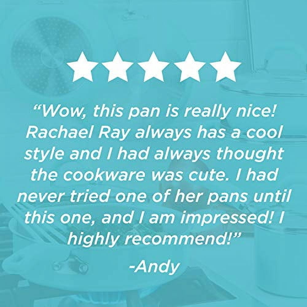 Rachael Ray Create Delicious Deep Nonstick Frying Pan / Fry Pan / Skillet with Lid - 9.5 Inch, Blue